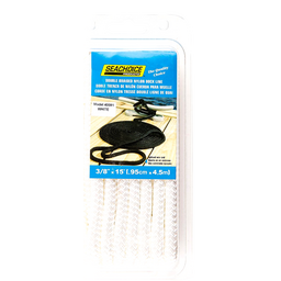 Seachoice Double-Braid Nylon Dock Line w/ Eye Splice, Pre-Shrunk, Heat Stabilized, 3/8 In. X 15 Ft., White thumbnail-2