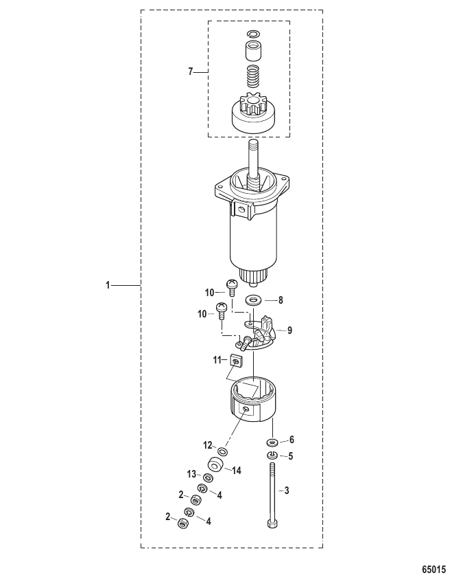Serial Range Outboard 10 EFI (4-STROKE) (2 CYL.) - 0R833820 & Up - Starter Motor Components