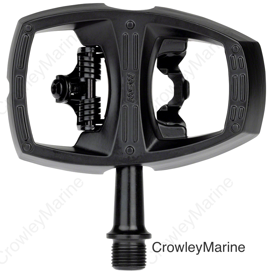 MSW Flip II Pedals - Single Side Clipless with Platform Aluminum 9/16 Black