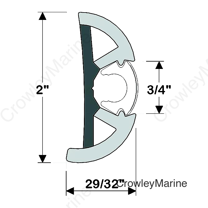 Taco V119990BBK602 Suproflex Rub Rail Kit, Medium, 60', Black/Chrome