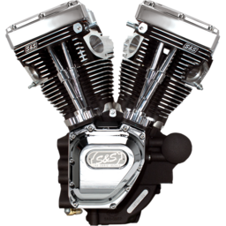 T143 Long Block Engine - Wrinkle Black and Chrome - Dyna