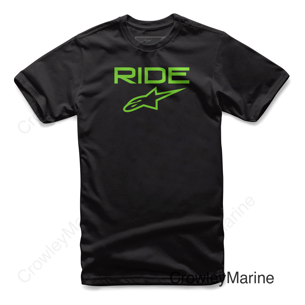 RIDE 2.0 TEE BLACK/GREEN MD