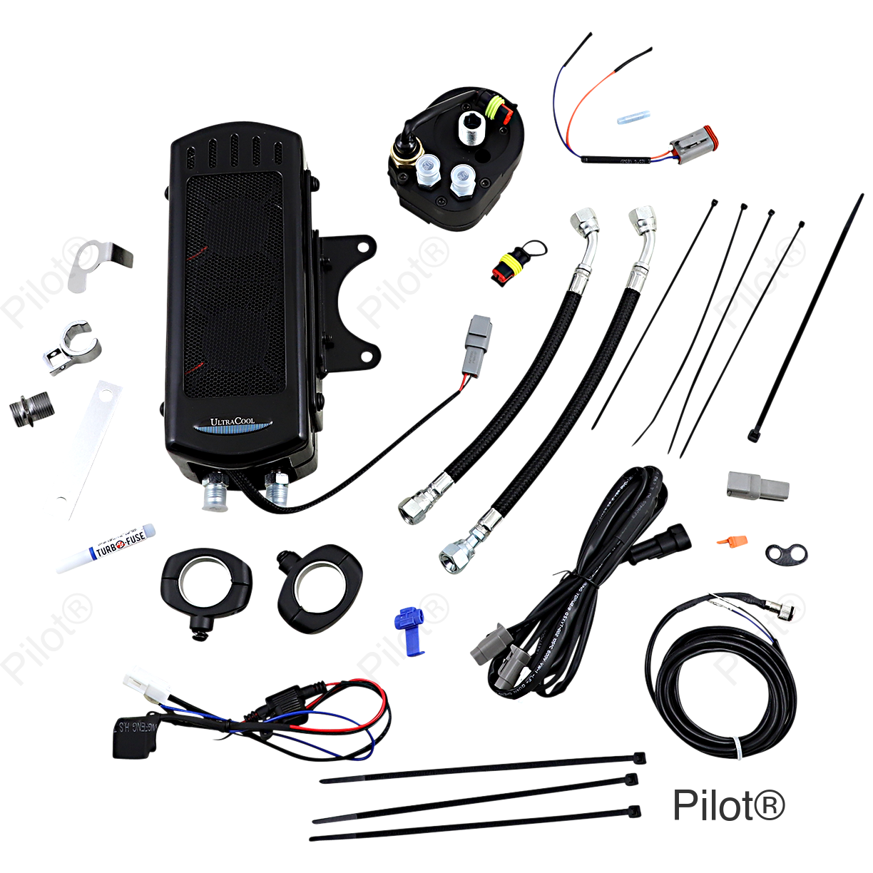 Oil Cooler Kit - Gloss Black - Touring/Trike