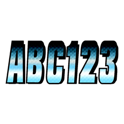Hardline Series 300 Registration Kit, Carbon Fiber With Block Font and Top to Bottom Color Gradations (Includes 4 Sets of 3" A-Z, 0-9) thumbnail-0