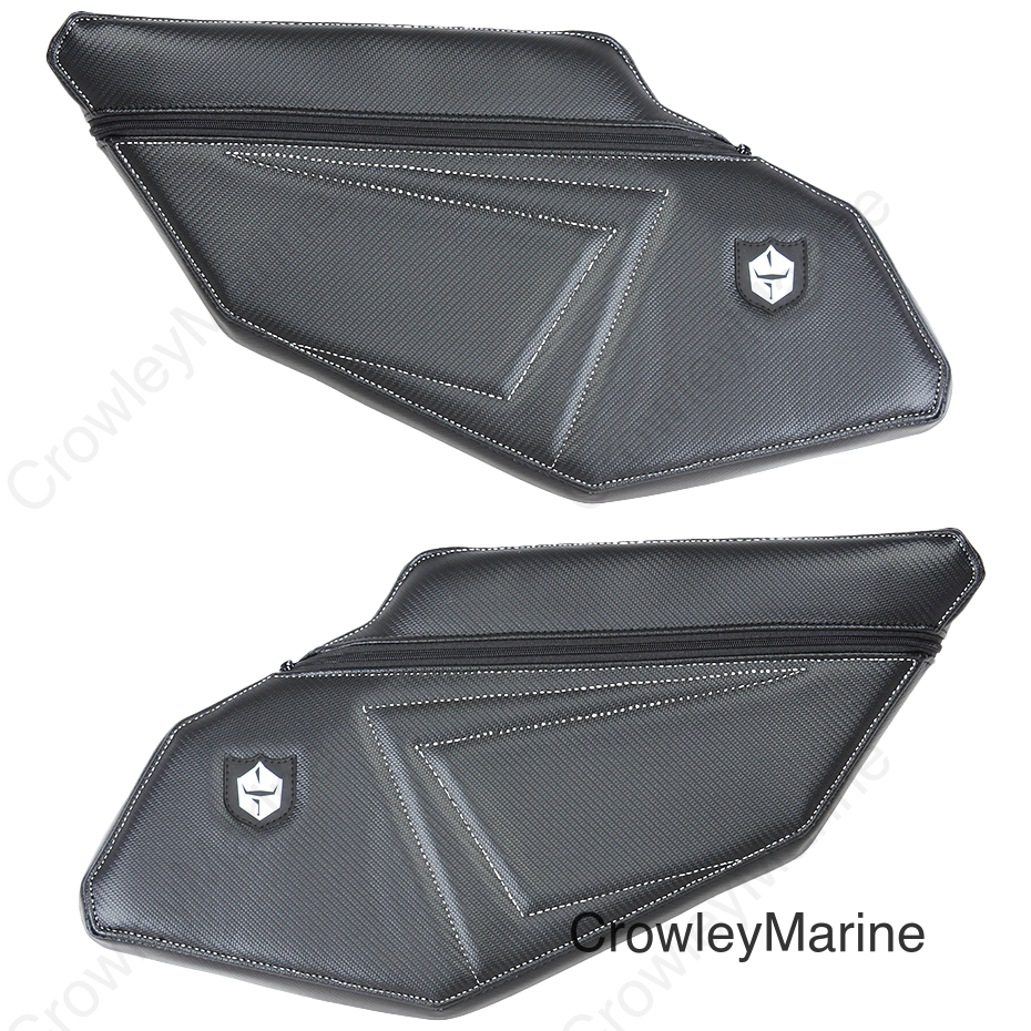 STOCK REAR DOOR KNEE PADS WITH STORAGE WHITE STITCHING P