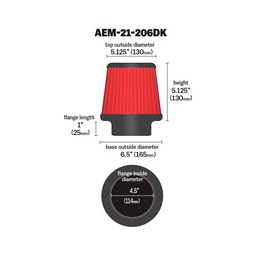 AEM 4.50 in Short Neck 5 in Element Filter thumbnail-2