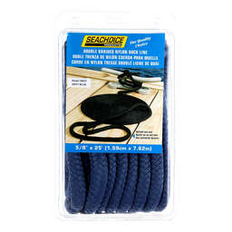 Seachoice Double-Braid Nylon Dock Line w/ Eye Splice, Pre-Shrunk, Heat Stabilized, 5/8 In. X 25 Ft., Navy Blue thumbnail-5
