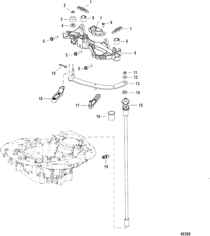 Serial Range Outboard 135 EFI (4-STROKE) - 2B131942 & Up - Shift Linkage