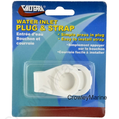 WATER INLET PLUG, 3/4", WITH STRAP, WHITE, PKGD (RV0000574)