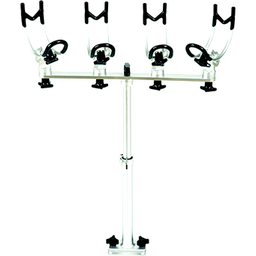 4 Adjustable Rod Holders, 360° Crossbar Rotation, 12' - 20" Height Adj., 24" Crossbar, Flush Mt Base