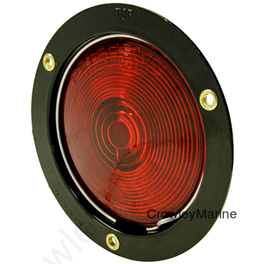 Peterson Incandescent Red Stop/Turn/Tail Light - 4" Round, Flush Mount, Black Poly Housing (429650)