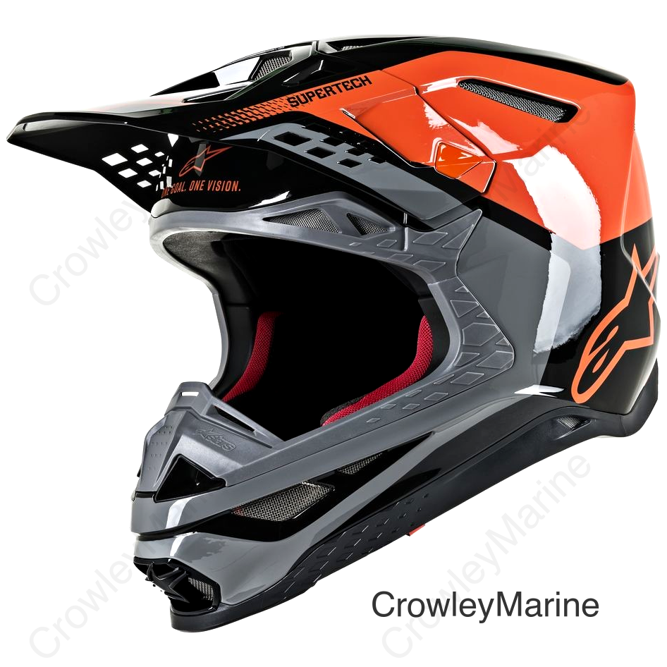 S.TECH S-M8 TRIPLE HELMET ORANGE/GREY/BLACK LG