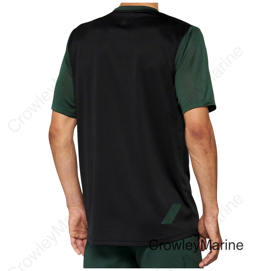 100% Ridecamp Jersey - Black/Green Short Sleeve Men's Small