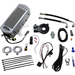 Side Mount Oil Cooler Kit - Chrome - M8 Touring/Trike thumbnail-2