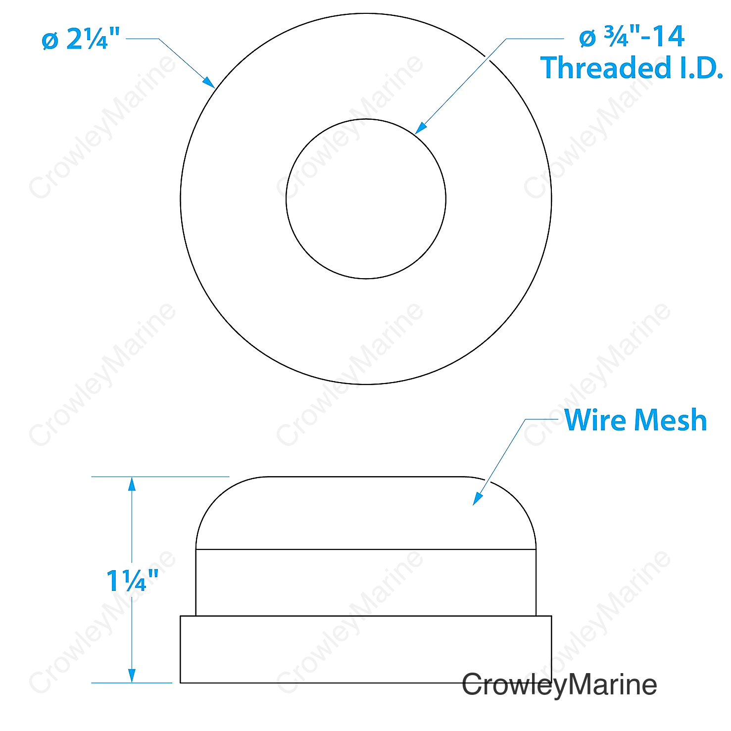 Seachoice Stainless Steel Mesh Strainer, 3/4 In.
