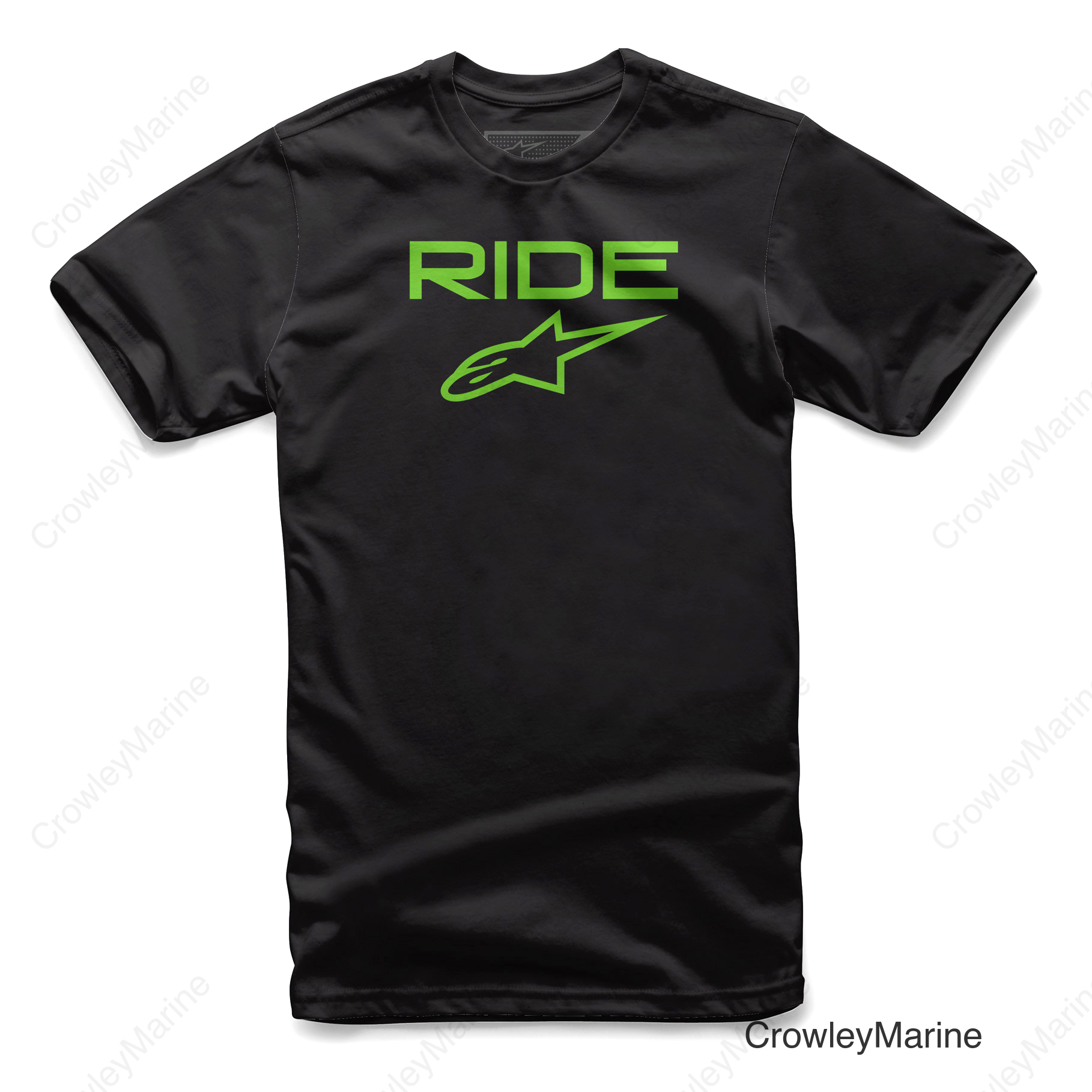 RIDE 2.0 TEE BLACK/GREEN MD