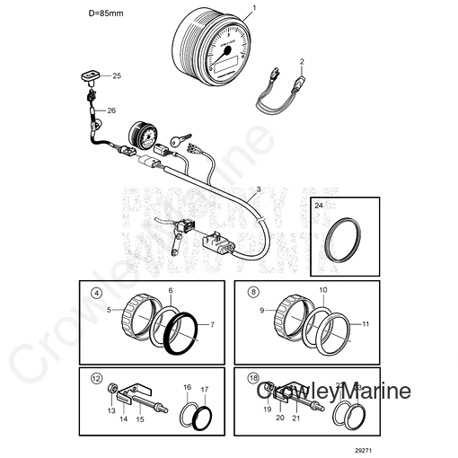 Tachometer(V2) - Volvo Penta (23040335)