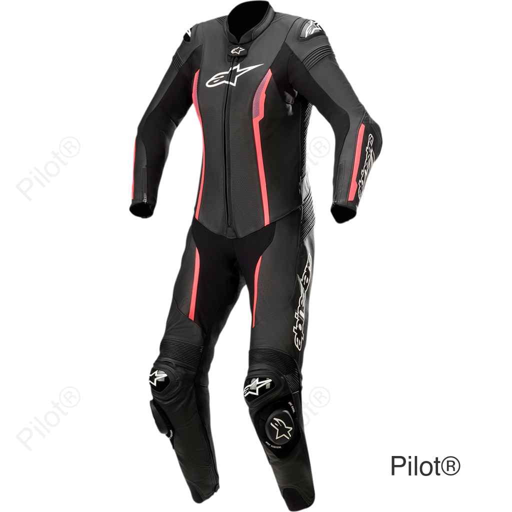 Stella Missile v2 1-Piece Leather Suit - Black/Pink - US 10 / EU 46
