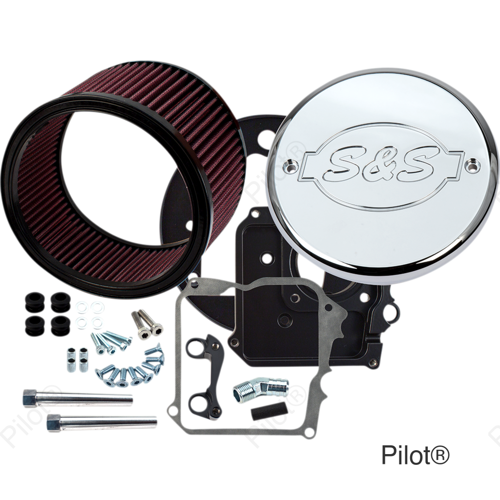 Air Cleaner Kit with Cover - S&S Logo - Chrome