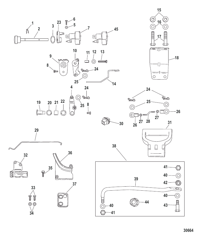 Serial Range Accessories Remote Control - Conversion/Attaching Kits/TS Cables - 1994 & Up - Conversion Kit - Remote Control 8/9.9 FourStroke, Manual
