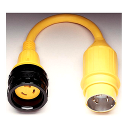 Marinco Standard Pigtail Adapter Dock Side Male 50A 125/250V Locking to Boat Side Female 30A 125V Locking With Sealing Collar System thumbnail-1