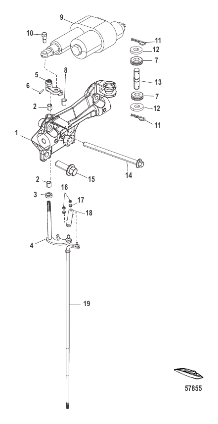 Serial Range Outboard 200 VERADO (4-STROKE)(6 CYL.) - 2B144123 THRU 2B578935 - Upper Shift Components