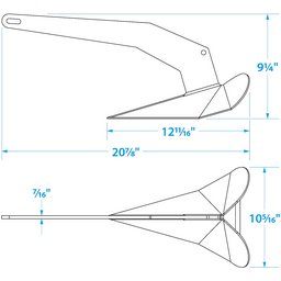 Seachoice Plow Boat Anchor, Hot-Dipped Galvanized Steel, 14 Lbs., for Boats 24-31 Ft. thumbnail-2