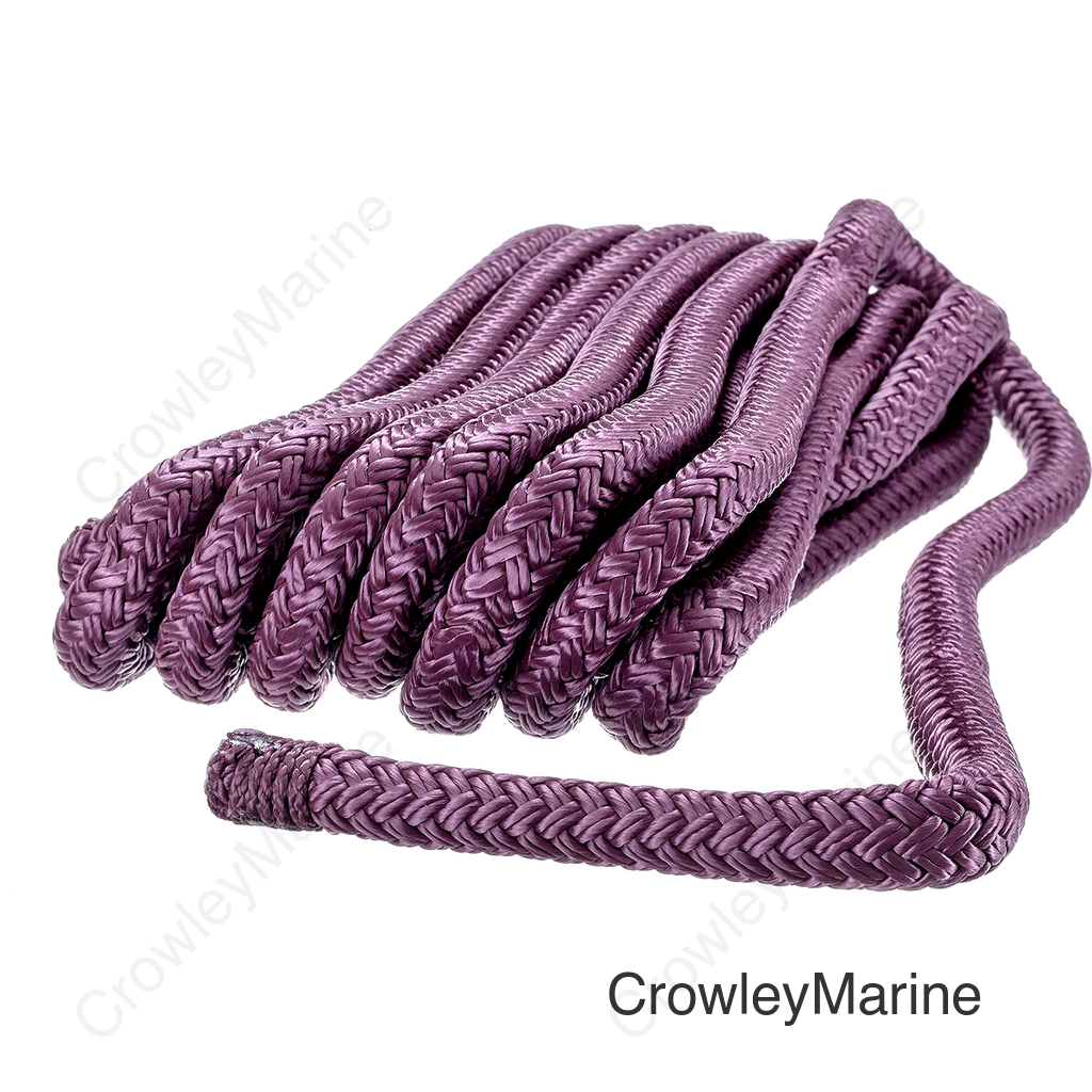 Seachoice Double-Braid Nylon Dock Line w/ Eye Splice, Pre-Shrunk, Heat Stabilized, 3/8 In. X 15 Ft., Burgundy