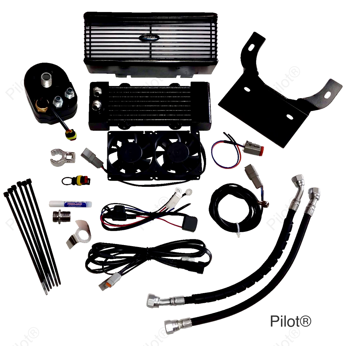 Oil Cooler Kit - Flat Black - Dyna