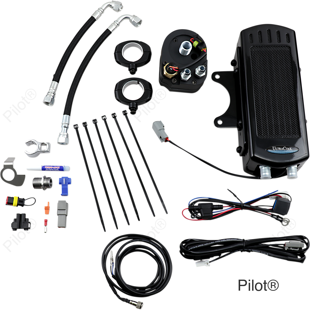 Side Mount Oil Cooler Kit - Gloss Black - Dyna