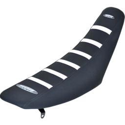 6-Ribbed Seat Cover - White Ribs/Black Top/Black Sides thumbnail-1