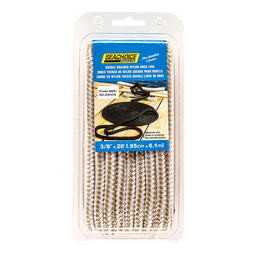 Seachoice Double-Braid Nylon Dock Line w/ Eye Splice, Pre-Shrunk, Heat Stabilized, 3/8 In. X 20 Ft., Gold White thumbnail-4
