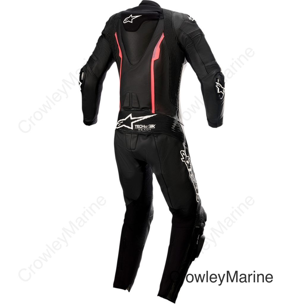 Stella Missile v2 1-Piece Leather Suit - Black/Pink - US 12 / EU 48