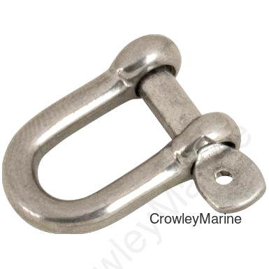 Stainless Steel CAPTIVE D SHACKLE - 1/4" (147126-1)