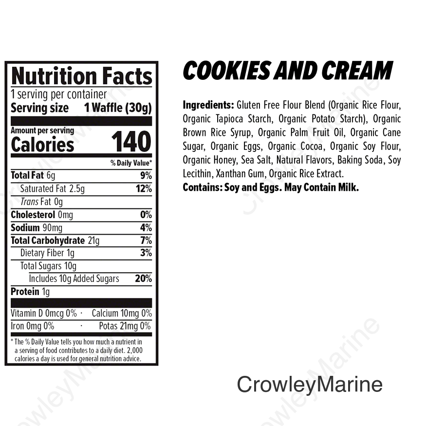 Honey Stinger Gluten Free Organic Waffle - Cookies and Cream Box of 12