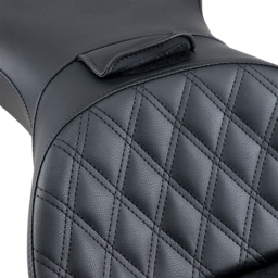 Explorer Seat - With Backrest - Lattice Stitched - Black - FLSTS thumbnail-2