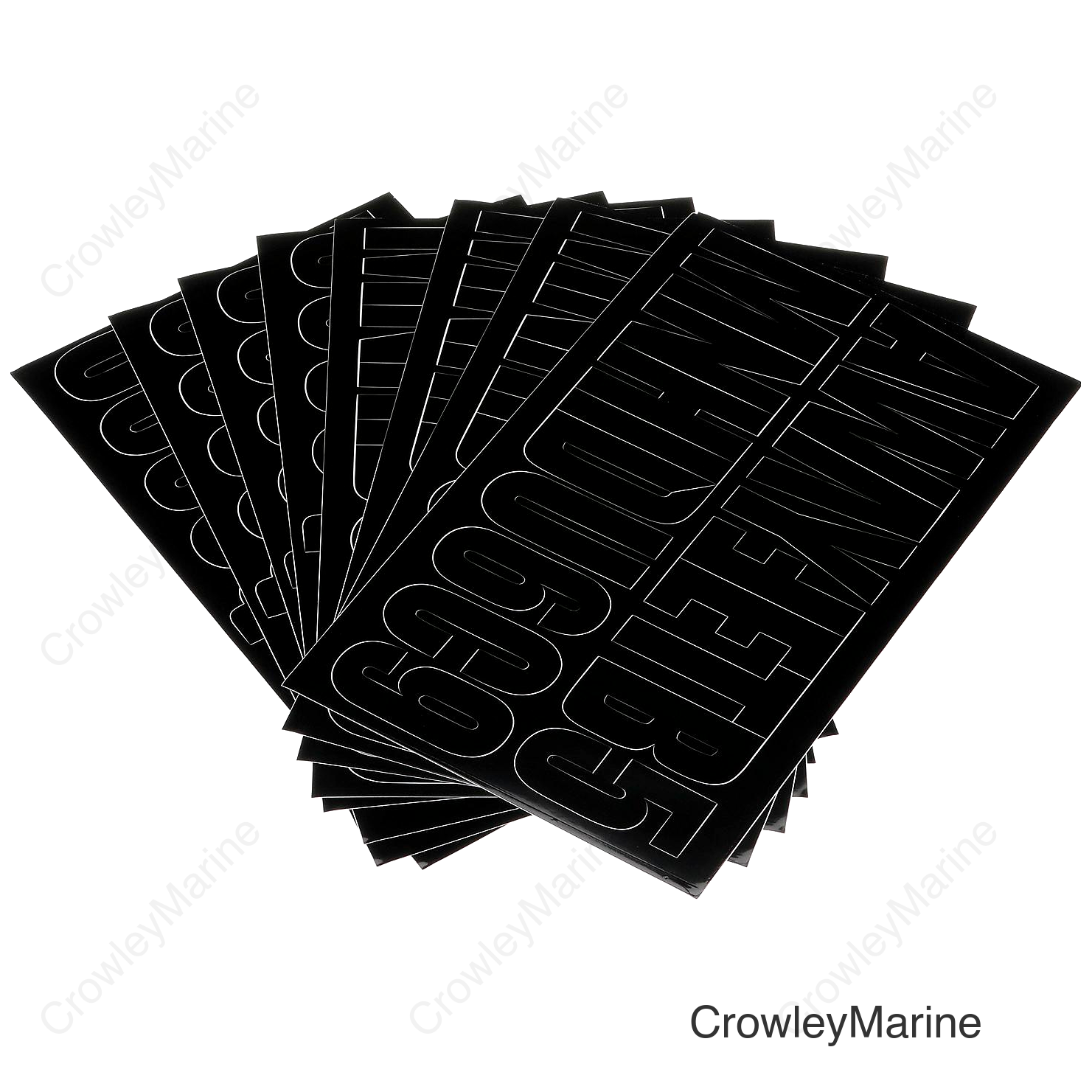 Seachoice Boat Registration Letter and Number Kits, 3-1/4 In., Mylar, Black