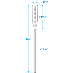 Seachoice 6.5 Ft. Synthetic Paddle, 1-3/8 in. Diameter Anodized Aluminum Shaft, 23-1/4 in. X 5-1/2 in. Blade, Blue thumbnail-6