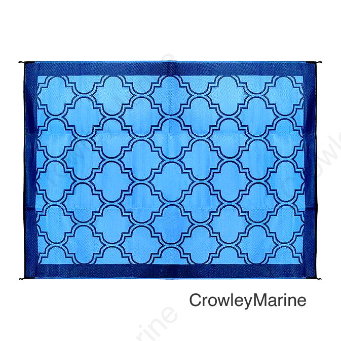 Open Air Lattice Outdoor Leisure Mat, Blue, 6' x 9'