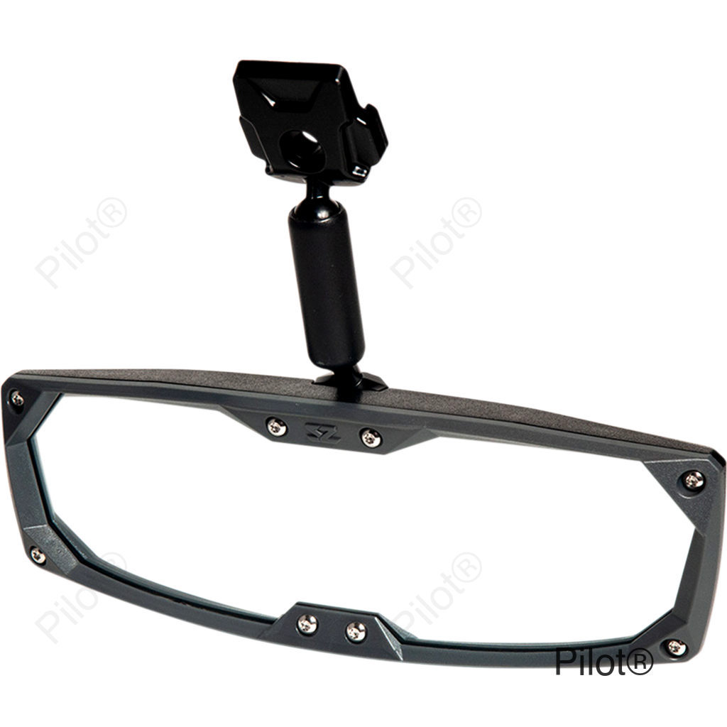 Mirror - Halo R - Rear View - Rectangle - Black w/Black Bezel - 2"