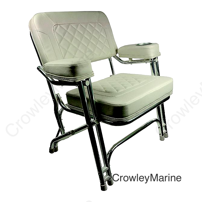 Springfield 1080125CR Premium Deck Chair, White