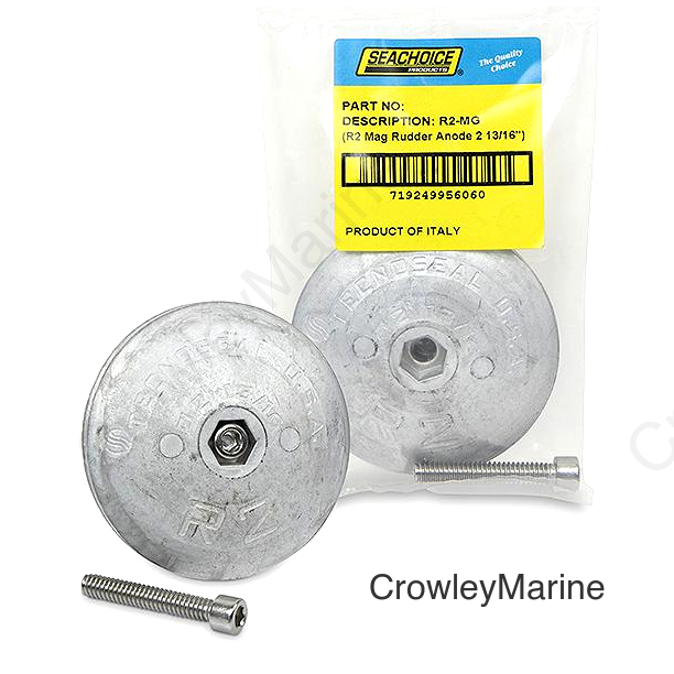Seachoice 95606 Rudder & Trim Tab Anode w/Allen Screw, Magnesium, Model R2, Size 2-13/16" dia. x 1/2"