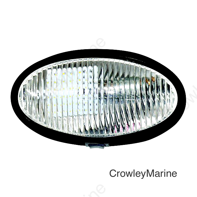 Valterra DG71259VP Oval Porch Light w/Switch, Black w/Clear Lens