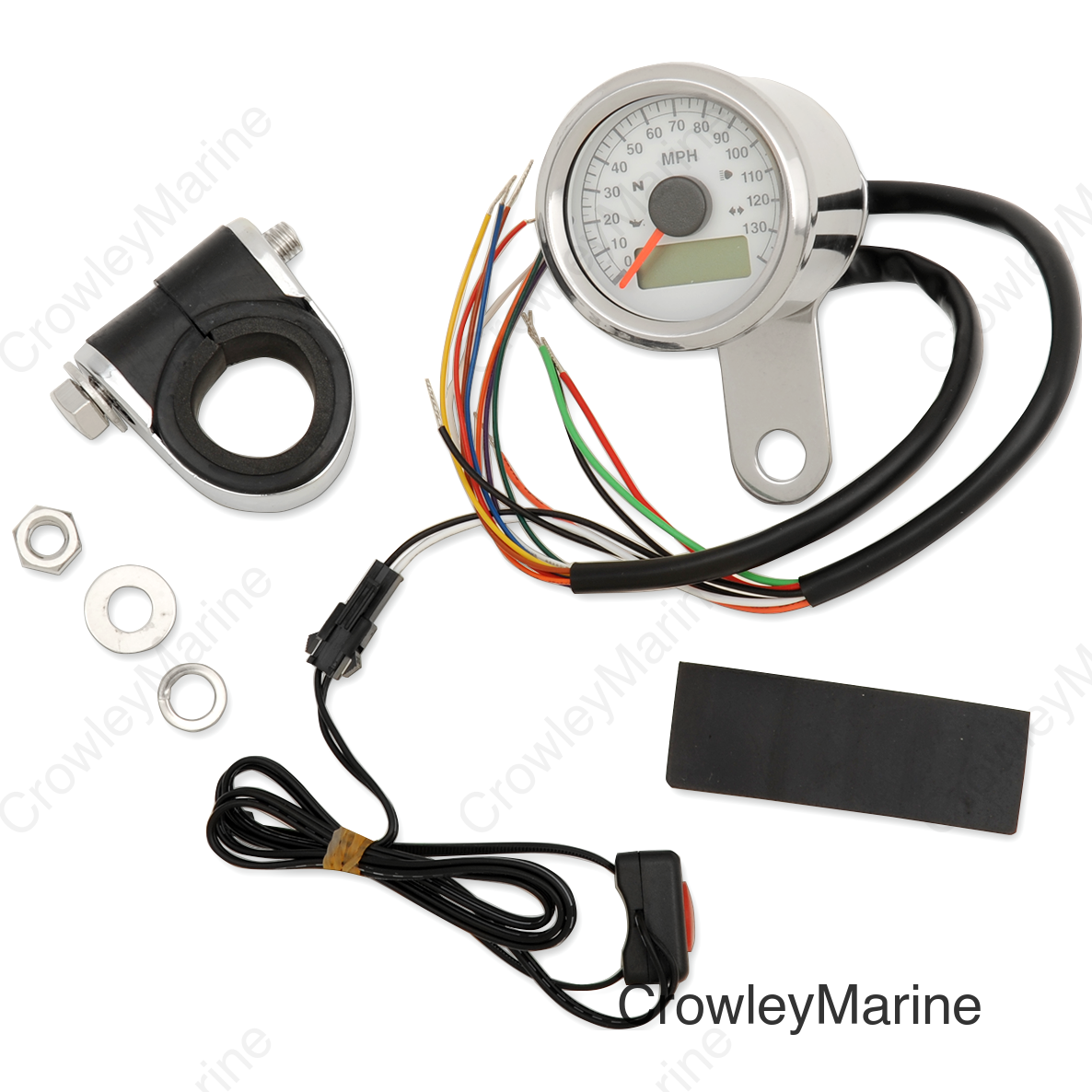 SPEEDO W/4LTS MPH SS/WHT