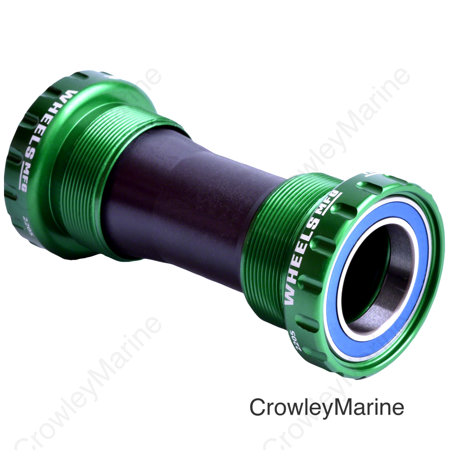 Wheels Manufacturing BSA Bottom Bracket - Shimano Hollowtech II Spindle ABEC 3 Green