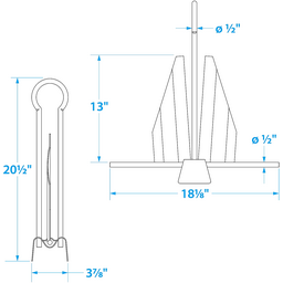 Seachoice Utility Anchor w/ Slip Ring, Size 15E, Galvanized Steel thumbnail-4