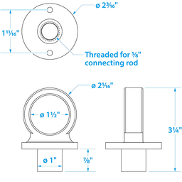 Seachoice 316 Stainless Steel Lifting Eye Without Cleat, 1-1/2 in. ID Ring Eye thumbnail-3