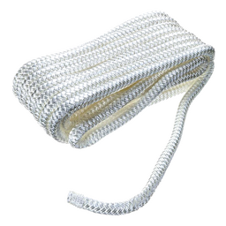 Seachoice Double-Braid Nylon Dock Line w/ Eye Splice, Pre-Shrunk, Heat Stabilized, 3/8 In. X 20 Ft., White thumbnail-0