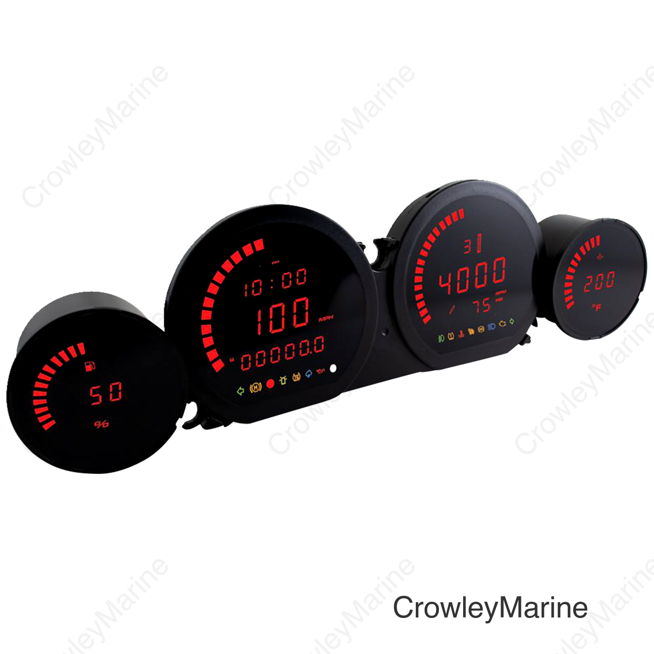 HD-03L - Four-Piece LED Gauge Kit - Red Display