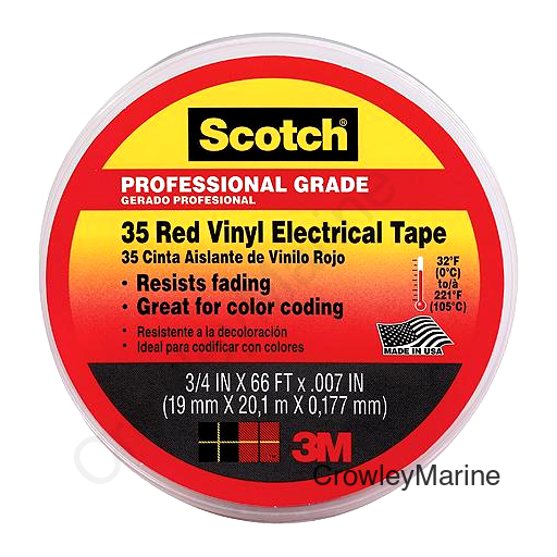 #35 Vinyl Elect Tape 3/4 Red